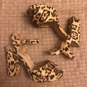 Animal Print Block Heels